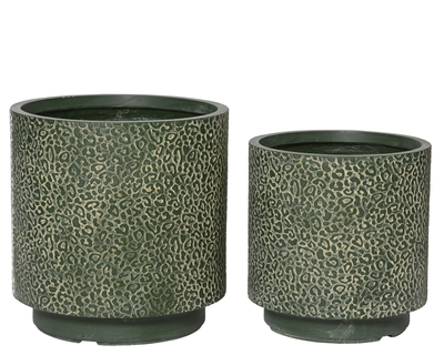 Leo Planter  Green Antique dia32-H33.50cm