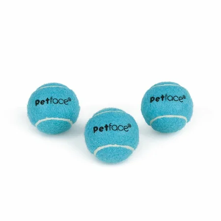 Little Petface 3 Pack Tennis Balls Pet Toy 4.8Cm