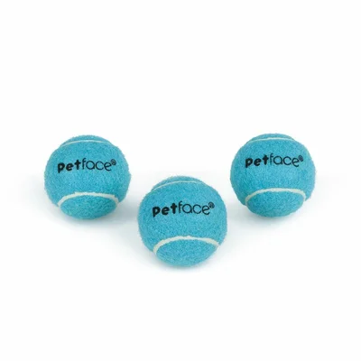 Little Petface 3 Pack Tennis Balls Pet Toy 4.8Cm