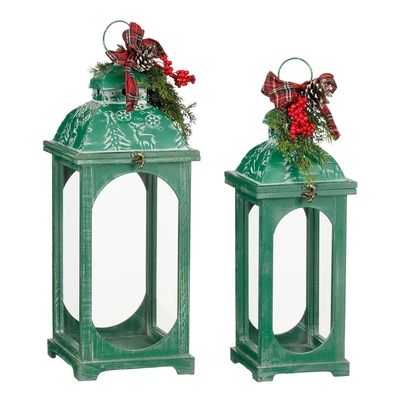 Longford Lantern Green Fsc   L17.5Xw17.5Xh50Cm