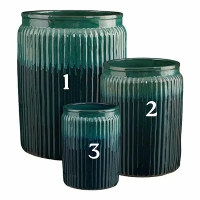 Lugano Pot Round Green - H70Xd54Cm