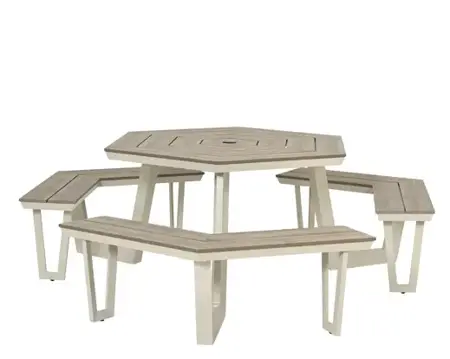 Lund Off-White Picnic Table Aluminum