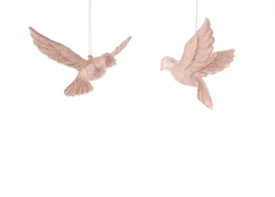 LVR 10Cm 2 Asstd Light Copper Glitter Doves
