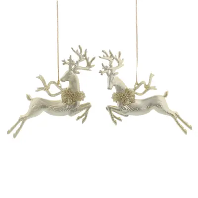 LVR 16Cm 2 Asstd Champagne Gold Prancing Deer
