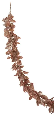 LVR 183Cm Rose Gold Glitter Leaf Garland
