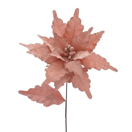 LVR 85Cm Light Frosted Pink Poinsettia Stem