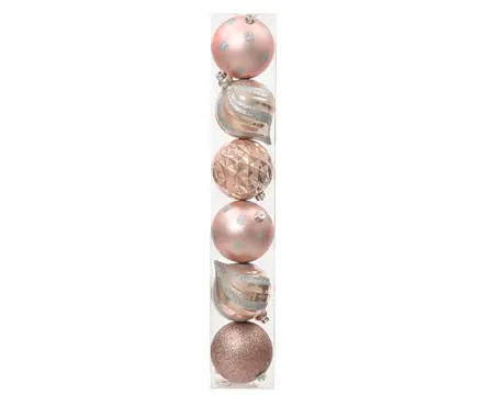 LVR Bauble Shatterproof Sh-Mt-Gl Mix Blush Pink - image 1