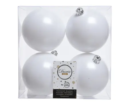 LVR Baubles Shatterproof Matt Winter White