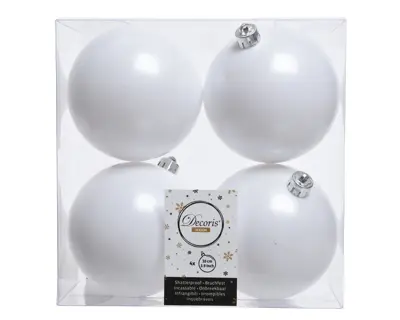 LVR Baubles Shatterproof Matt Winter White