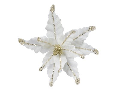 LVR Flower On Wire Polyester Velvet Wool White