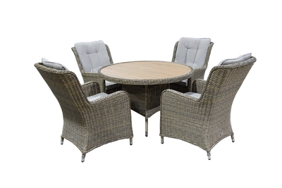Lyra 4 Seat 120cm Round Dining Set