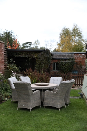 Lyra 6 Seat 180x120cm Oval Dining Set with 60cm Lazy Susan - image 1