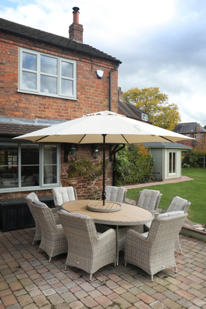 Lyra 8 Seat 220x145cm Oval Dining Set with 70cm Lazy Susan - image 2