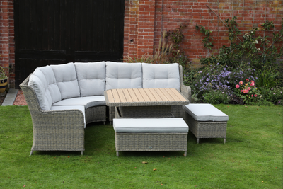 Lyra Corner Modular Set with 140x80cm Rectangular Adjustable Table with Dining C - image 2