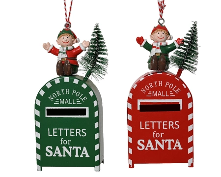 Mailbox Iron Poly Elf Plastic Tree Asst. H10cm