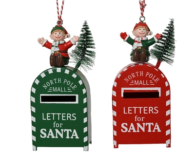 Mailbox Iron Poly Elf Plastic Tree Asst. H10cm