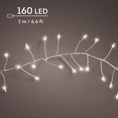 Micro LED 160 Compact Lights BO Silver/WW L.200cm