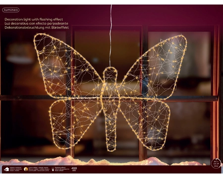 Micro Led Butterfly L2.7m Outdoor gold/classic warm L1-W58-H43cm-4m - image 2