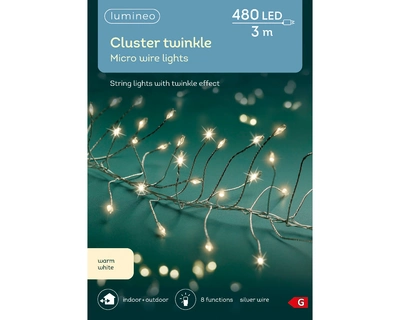 Micro LED Cluster 8 FTwinkle  Silver/Warm White 300cm-480L - image 6