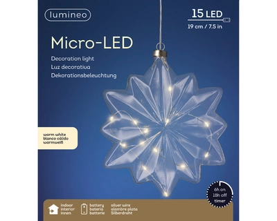 Micro LED Flower Steady BO Indoor Clear/Warm White Dia19-L8cm-15L - image 3