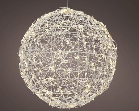 Micro LED Frame Metal Ball  Silver/Warm White Dia38cm-600L - image 1