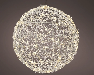 Micro LED Frame Metal Ball Silver/Warm White Dia38cm-600L - image 2