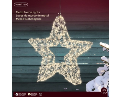 Micro LED Frame Metal Star  Silver/Warm White L7-W38-H38cm-500L - image 2