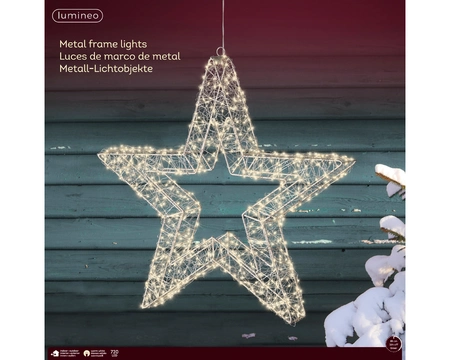 Micro LED Frame Metal Star  Silver/Warm White L7-W58-H58cm-720L - image 2