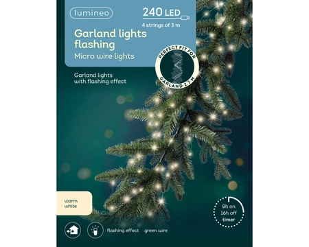 Micro Led Garland Lights L2.7m Outdoor green/warm white 3m-240L - image 3