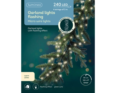 Micro Led Garland Lights L2.7m Outdoor green/warm white 3m-240L - image 3