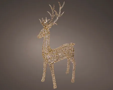 Micro LED Gold reindeer flashing H270cm 5200LED WW