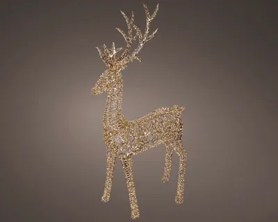 Micro LED Gold reindeer flashing H270cm 5200LED WW