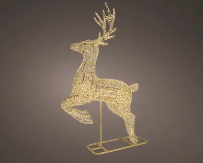Micro LED Gold reindeer flashing H337cm 10000LED WW