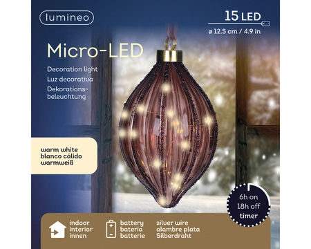 Micro Led Olive Bo Indoor maroon/warm white dia12.50-H21cm-15L - image 2