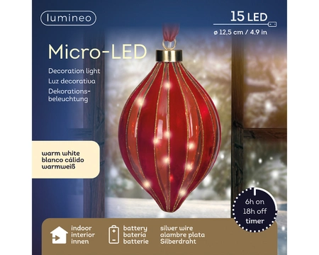 Micro Led Olive Bo Indoor red/warm white dia12.50-H21cm-15L - image 2