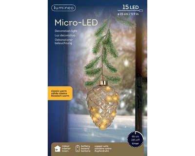 Micro Led Pinecone Bo Indoor amber/classic warm dia15-H21cm-15L - image 3