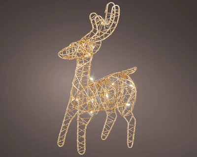 Micro LED Reindeer BO Indoor Gold/WW W.12cm x H.21cm - image 1