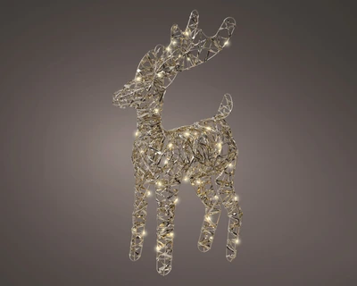 Micro LED Reindeer BO Indoor Gold/WW W.25cm x H.37cm - image 1