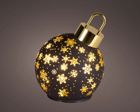Micro LED Rotating Bauble BO Indoor Black/WW D.14cm x H.18cm - image 1