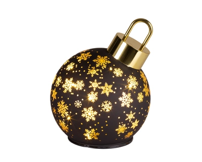 Micro LED Rotating Bauble BO Indoor Black/WW D.14cm x H.18cm - image 2