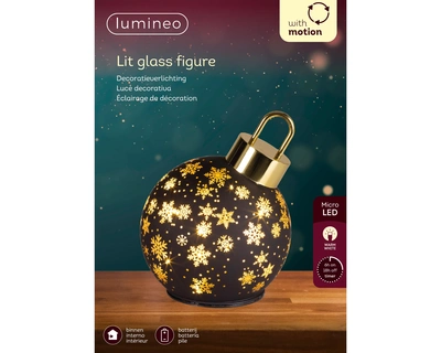 Micro LED Rotating Bauble BO Indoor Black/WW D.14cm x H.18cm - image 3