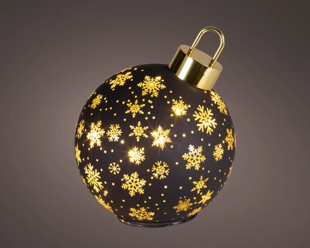 Micro LED Rotating Bauble BO Indoor Black/WW D.18cm x H.23cm - image 1
