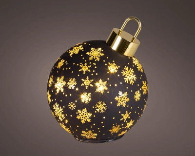 Micro LED Rotating Bauble BO Indoor Black/WW D.18cm x H.23cm - image 1