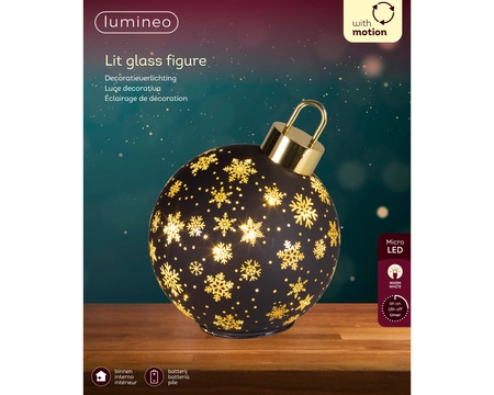 Micro LED Rotating Bauble BO Indoor Black/WW D.18cm x H.23cm - image 3