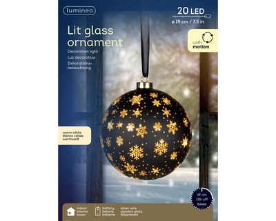 Micro LED Rotating Bauble BO Indoor Black/WW D.19cm - image 2