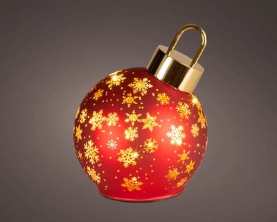 Micro LED Rotating Bauble BO Indoor Christmas Red/WW D.14cm x H.18cm
