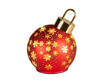 Micro LED Rotating Bauble BO Indoor Christmas Red/WW D.14cm x H.18cm - image 2