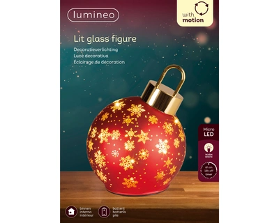 Micro LED Rotating Bauble BO Indoor Christmas Red/WW D.14cm x H.18cm - image 3