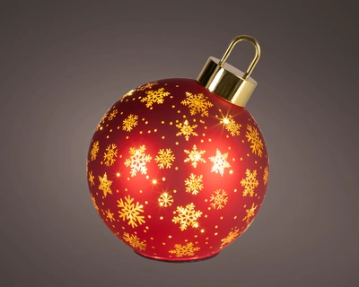 Micro LED Rotating Bauble BO Indoor Christmas Red/WW D.18cm x H.23cm - image 1