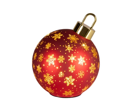 Micro LED Rotating Bauble BO Indoor Christmas Red/WW D.18cm x H.23cm - image 2